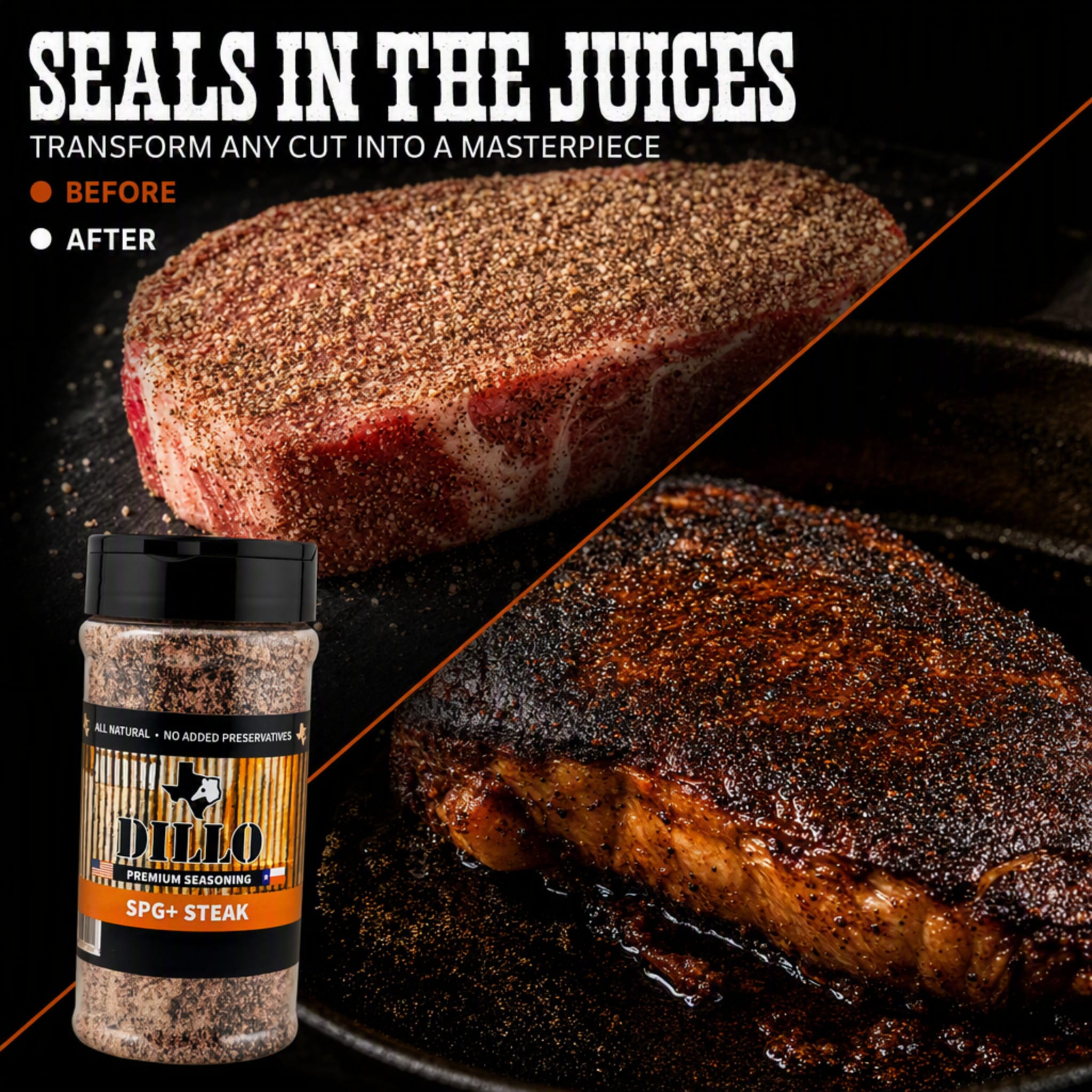 Dillo Dust SPG Steak Seasoning - Seals in the Juices