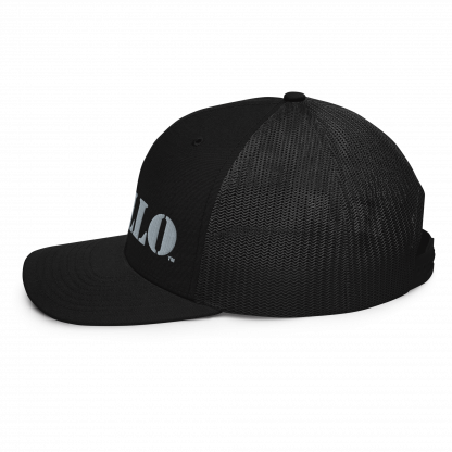 Dillo Trucker Hat 6-Panel Mesh Adjustable Snap Back - Black/Black