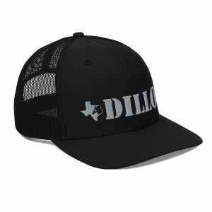 Dillo Trucker Hat 6-Panel Mesh Adjustable Snap Back - Black/Black