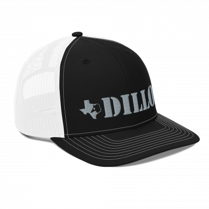 Dillo Trucker Hat 6-Panel Mesh Adjustable Snap Back - Black/White