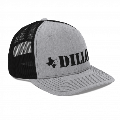 Richardson R112 Dillo Trucker Hat 6-Panel Mesh Adjustable Snap Back - Heather Gray / Black