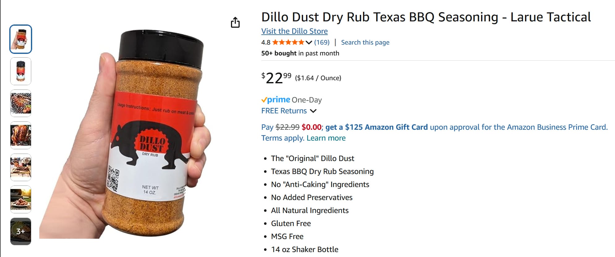 Amazon Prime Dillo Dust Texas BBQ Dry Rub Seasoning