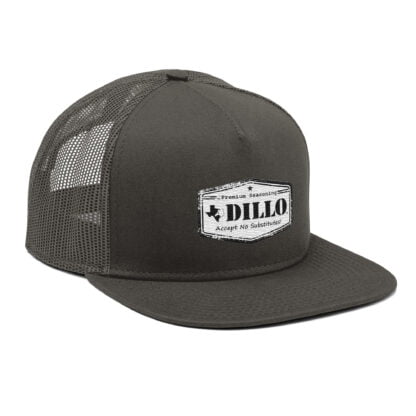 Dillo 5-Panel High Profile Mesh Back Adjustable Trucker Hat - Charcoal Grey