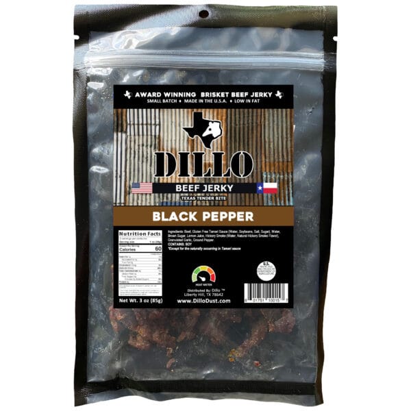 DILLO™ Texas Tender Beef Jerky - Black Pepper