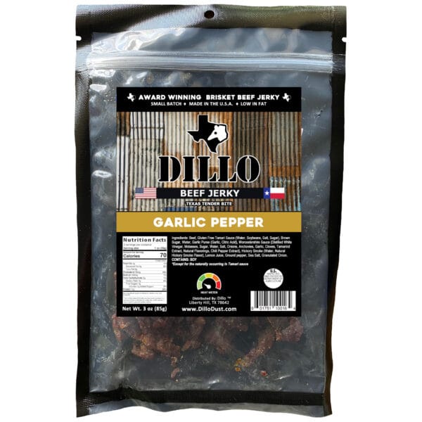 DILLO™ Texas Tender Beef Jerky - Garlic Pepper