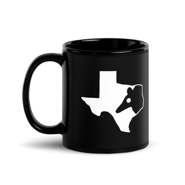 Dillo Texas Black Glossy Mug - 15oz