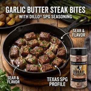 Garlic Butter Steak Bites with Dillo® SPG Seasoning