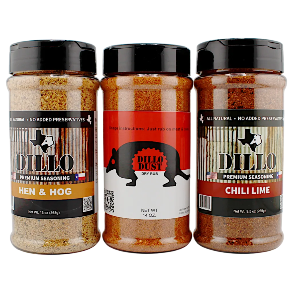 Dillo Dust Variety Pack Texas BBQ Hen and Hog Chili Lime Seasonings